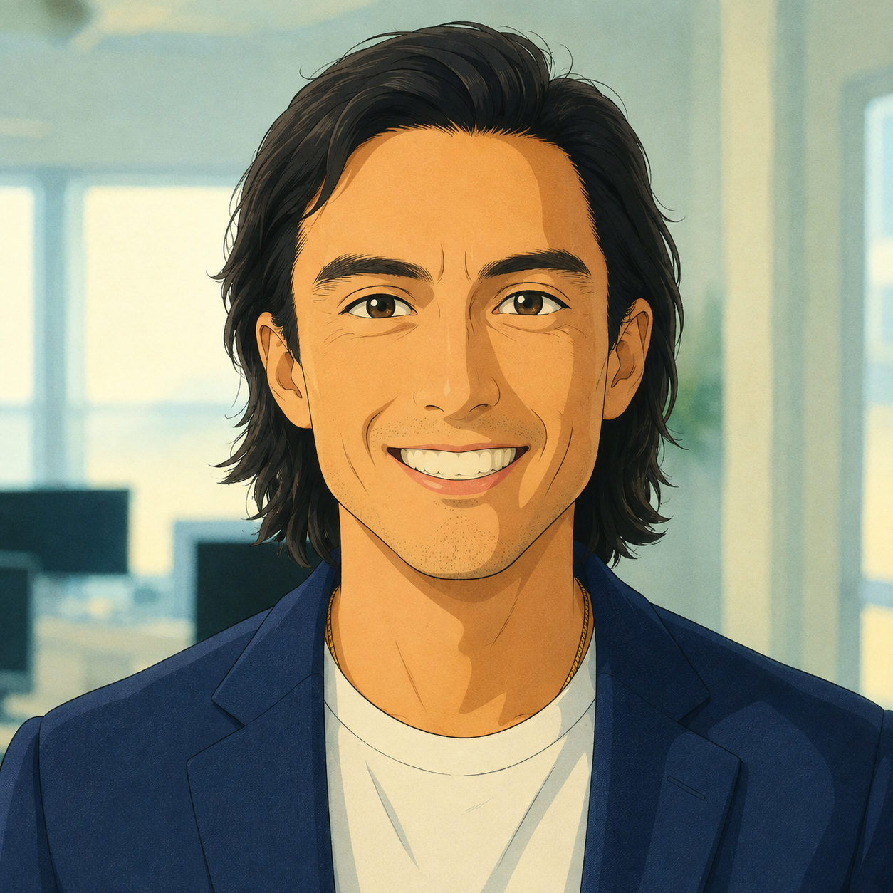 Illustrated portrait of David Lew